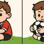 Super IQ testas: raskite 3 skirtumus berniuko su kamuoliu paveikslėlyje